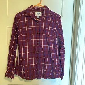 Old Navy. Plaid flannel button down. Size S tall.